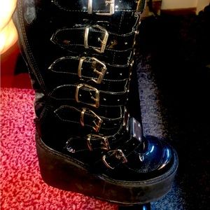 Demonia buckle boots size 8